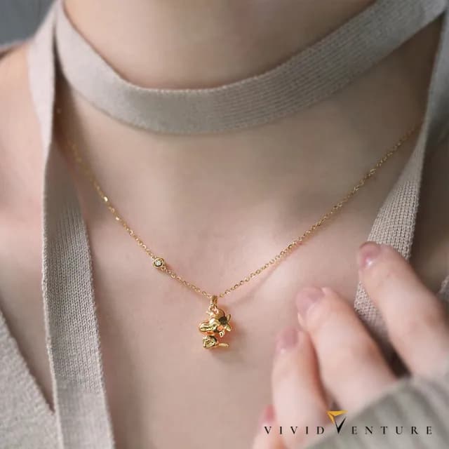 【Vividventure 亞帝芬奇】史努比 14K 3分 天然鑽石 鑽石 項鍊 金色低語 任選款(SNOOPY聯名系列 NO.01)
