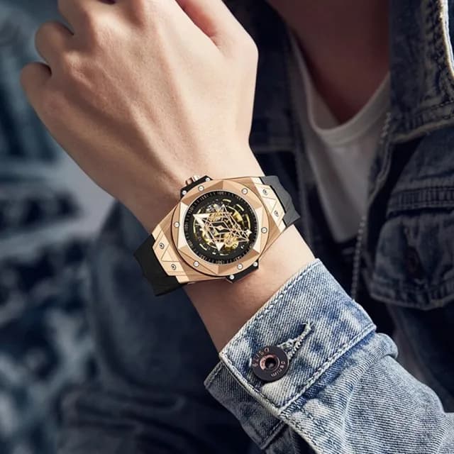 【KT DADA】學生手錶 考試錶 手錶 機械手錶 矽膠錶帶 防水包 手錶 運動手錶 圓形手錶 自動