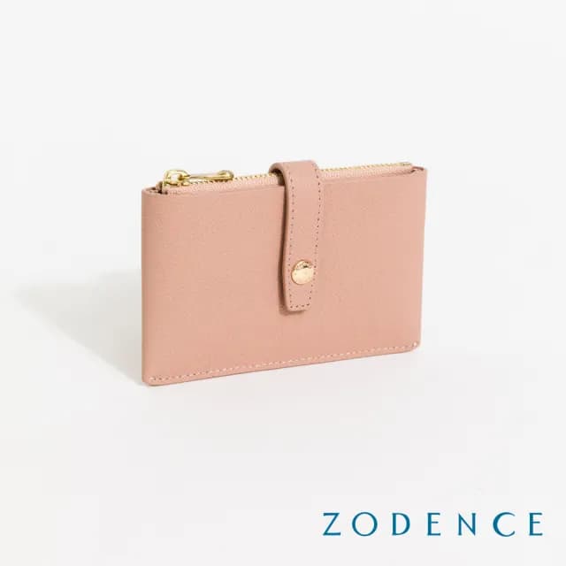 【ZODENCE 佐登司】MAG進口牛皮多功能零錢包(櫻粉)