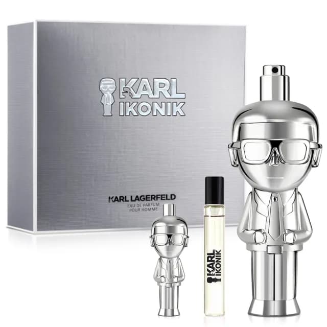 【KARL LAGERFELD 卡爾】時尚大帝極光銀男性淡香精禮盒-淡香精100ml+隨行香7.5ml+小香4.5ml(專櫃公司貨)