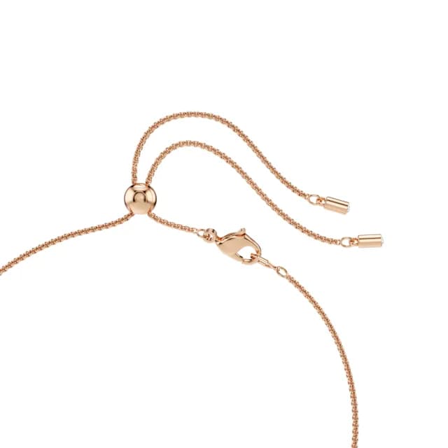 【SWAROVSKI 施華洛世奇】Constella 鏈墜 水晶珍珠 圓形切割 白色 鍍玫瑰金色
