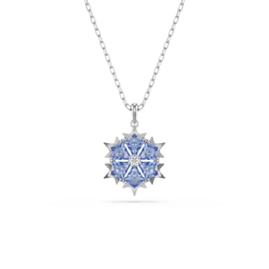【SWAROVSKI 施華洛世奇】Magic 鏈墜 雪花 藍色 鍍白金色