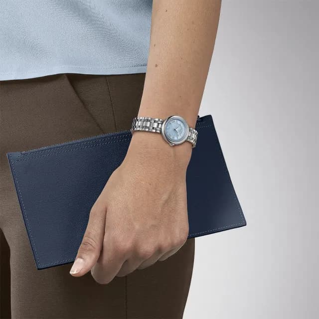 【TISSOT 天梭 官方授權】BELLISSIMA 珍珠母貝羅馬石英女錶-26mm 手錶 送禮 推薦(T1260101113300)
