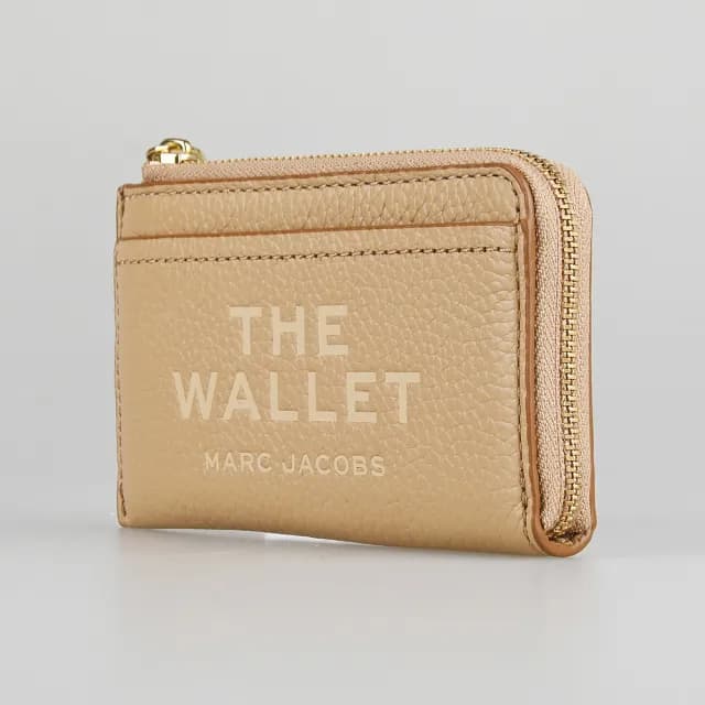 【MARC JACOBS】MARC JACOBS 鑰匙扣拉鍊皮夾/零錢包(駝)