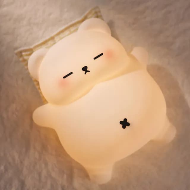 【半島良品】呼嚕熊桌上擺飾小夜燈(畢業禮物 聖誕禮物 生日禮物 交換禮物)