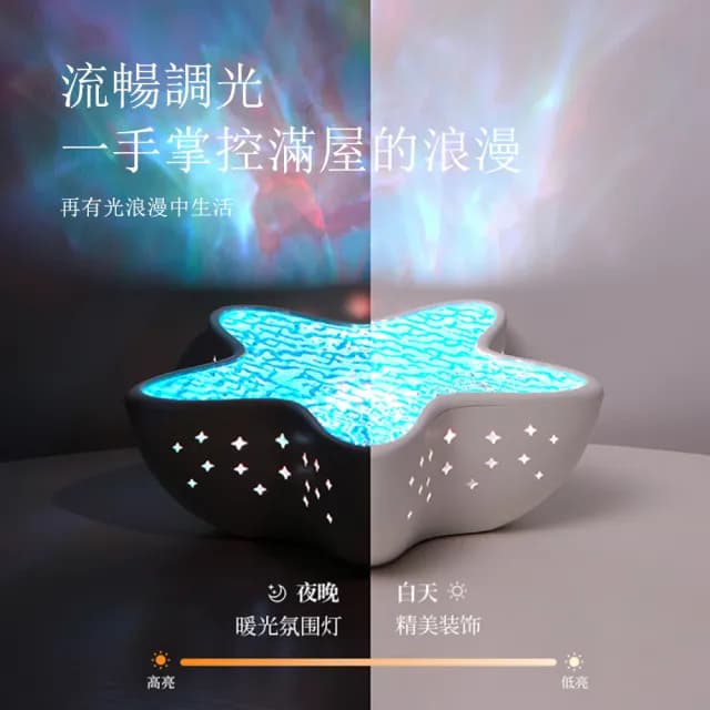 【半島良品】投影燈七彩燈光桌上擺飾小夜燈(交換禮物 百元禮物 聖誕禮物 生日禮物)