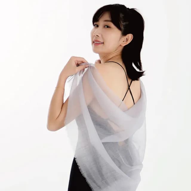 【BANNIES】輕盈星幕戒指絨｜煙雨灰(圍巾 披肩 羊毛 羊絨)