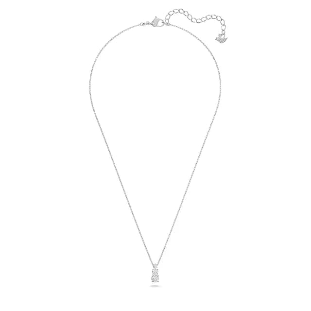 【SWAROVSKI 施華洛世奇】Stilla Attract 鏈墜 圓形切割 白色 鍍白金色/鍍金色(2色任選_情人節禮物)