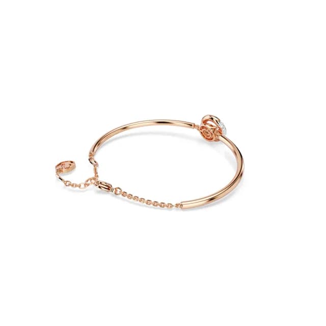 【SWAROVSKI 施華洛世奇】Dextera 手鐲 圓形切割 白色 鍍玫瑰金色/鍍白金色(2色任選_情人節禮物)