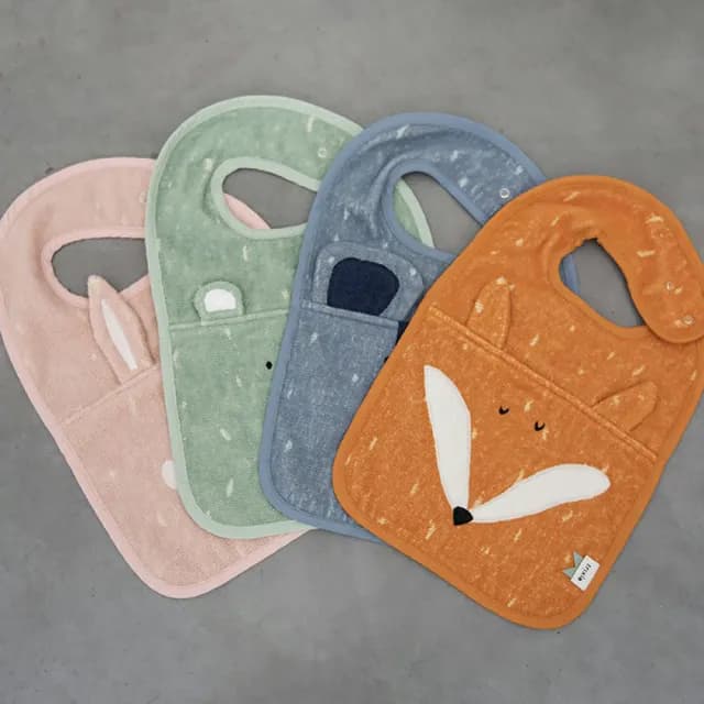 【Trixie 比利時】動物造型有機棉圍兜 多款可選(口水巾 彌月禮)