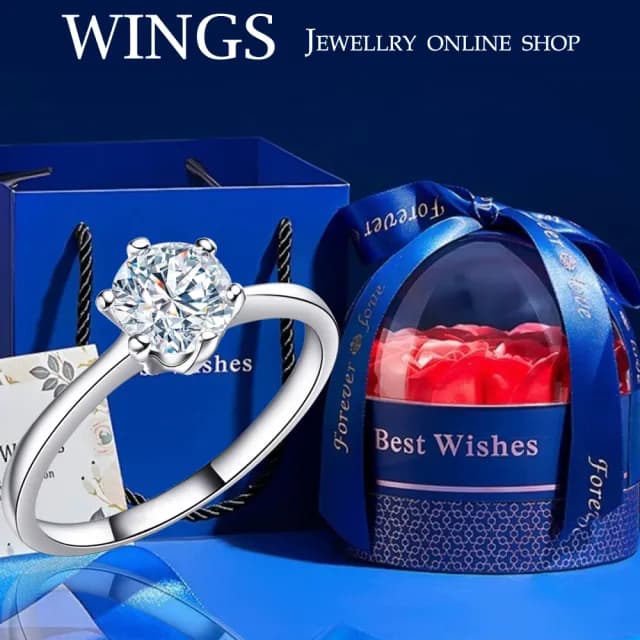 【WINGS】永浴愛河 多款任選 頂級八心八箭戒指 永生玫瑰花禮盒(送禮 女生禮物 禮盒 情人 七夕 生日)
