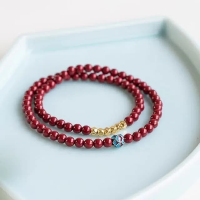 【巴黎精品】現貨秒發 硃砂手鍊朱砂手鏈平安硃砂手珠息災擋煞(生肖防小人轉運除穢淨化招財開運2款a1gi23)