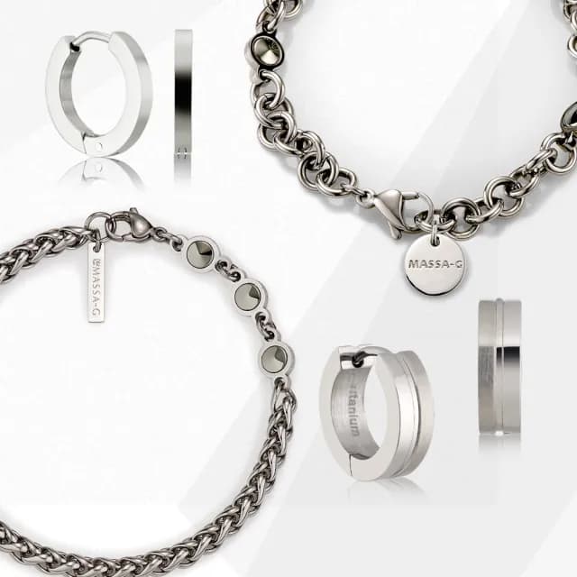 【MASSA-G】金屬鍺錠能量手鍊/腳鍊/純鈦耳環(任選一款)