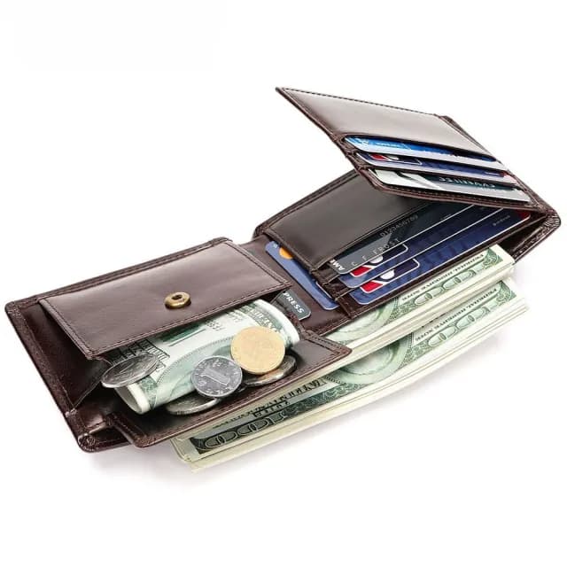 【LEEHER】牛皮短夾/頭層牛皮/男生錢包/高級感/卡夾/大容量卡包/頭層牛皮/錢包/真皮錢夾/