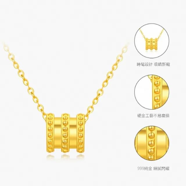 【Penny珮妮】999黃金迷你波點路路通項鍊(母親節禮物 交換禮物 送女友 生日禮物 情人節 尾牙 新年 結婚)