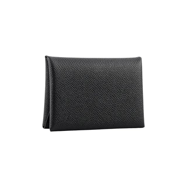 【Hermes 愛馬仕】Calvi Duo Epsom 黑(卡片/零錢包)