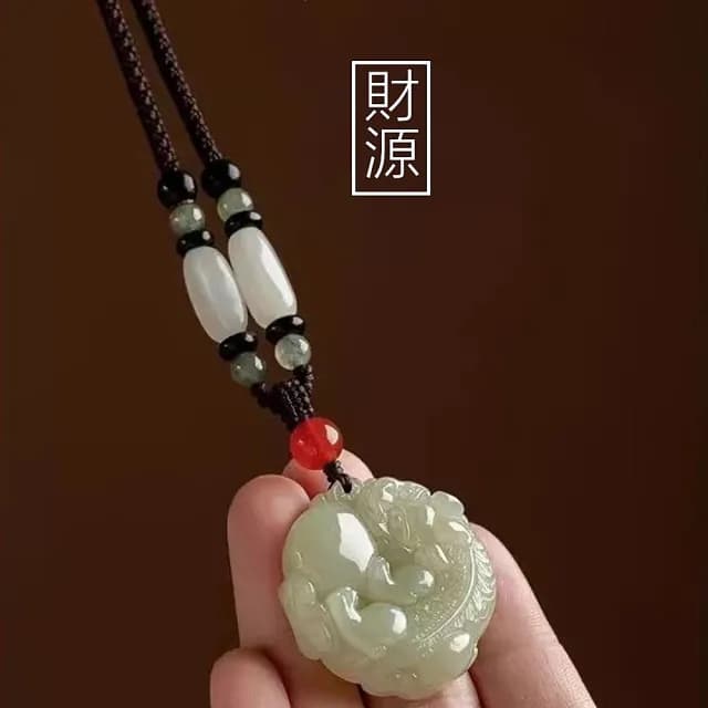 【Penny珮妮】阿富汗玉青白玉有求必應蚍貅吊墜項鍊(母親節 父親節 交換禮物 生日 情人節 尾牙 新年 結婚)