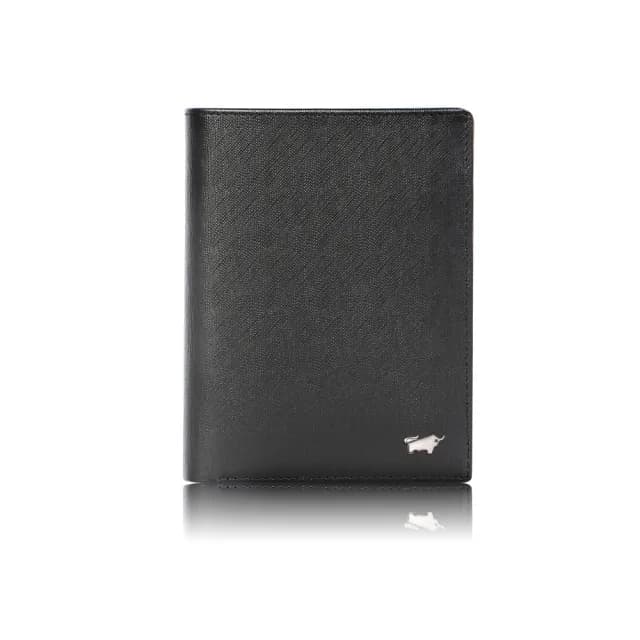 【BRAUN BUFFEL 德國小金牛】台灣總代理 HOMME-M 12卡直立中夾-黑色(88父親節禮物 男包皮夾/BF306-359-BK)