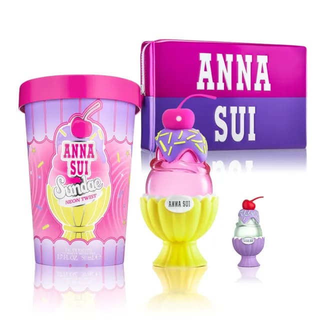 【ANNA SUI 安娜蘇】霓虹聖代淡香水50ml(贈霓虹聖代化妝包+隨機小香乙瓶.專櫃公司貨)
