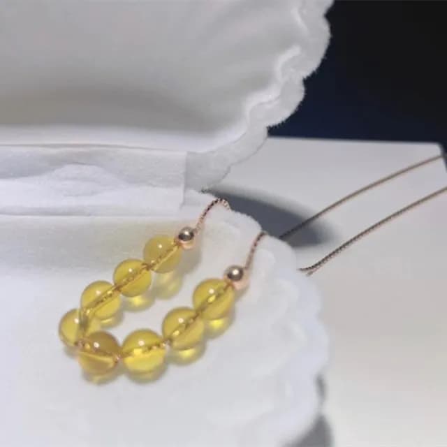 【Penny珮妮】墨西哥藍珀6mmS925銀項鍊吊墜(母親節 生日禮物 情人節 交換禮物 送女友 尾牙 新年 結婚)