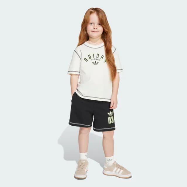 【adidas 愛迪達】運動套裝 短袖 短褲 童裝 - Originals JX5259