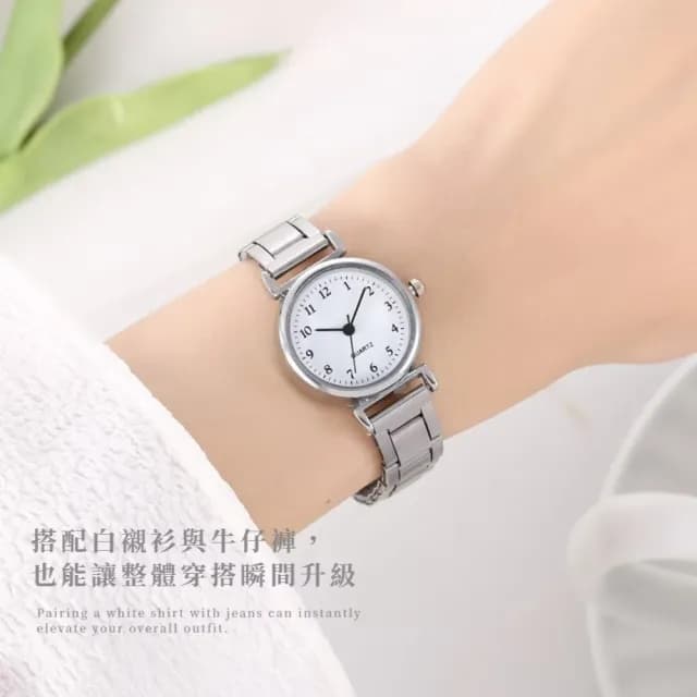 【森系單品】復古文藝氣質優雅石英女錶(手錶 手鍊 銀色 飾品 穿搭配件 學生 上班族 女士)
