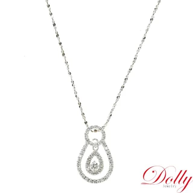 【DOLLY】0.40克拉 天然鑽石 F/VS2 18K金鑽石項鍊(母親節 長輩送禮 交換禮物首選)