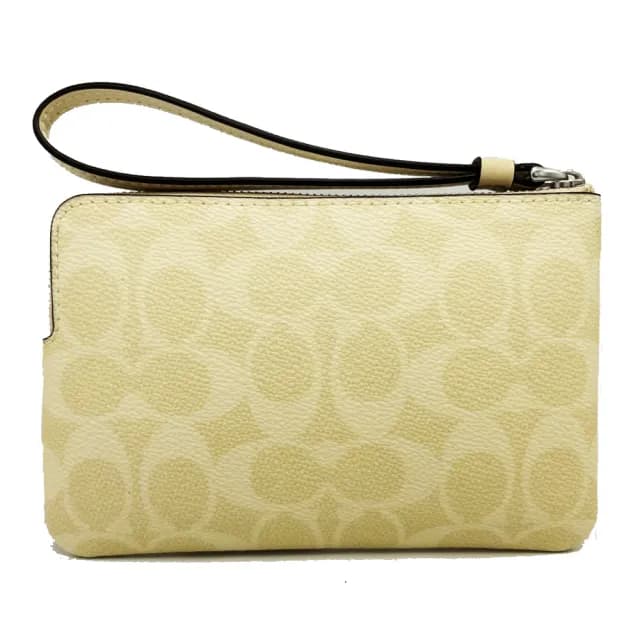【COACH】C LOGO手拿包零錢包(月光石黃)