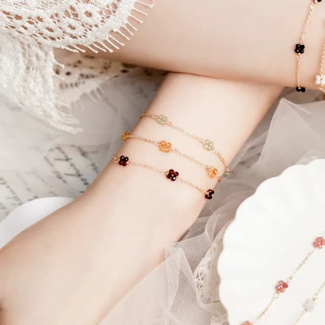 【Ficelle】8月誕生石 橄欖石 K金 初見花語手鍊(輕珠寶 天然石 磁場 開運 設計款 手工製作)