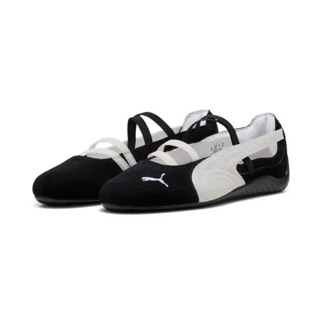【PUMA】休閒鞋 芭蕾鞋 麂皮 女 Speedcat Ballet SD Wns 黑白(40128706)
