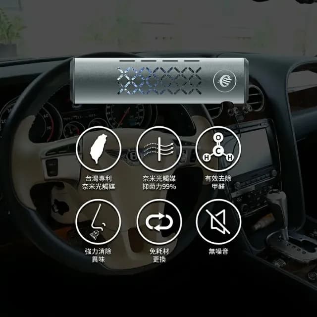 【HYPURE 艾璞而】車用光觸媒空氣清淨機(無耗材、無噪音 超強除臭效果 汽車空氣淨化器)