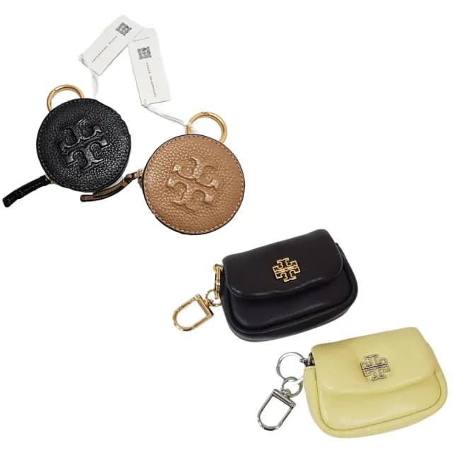 【TORY BURCH】專櫃款泡芙包/浮雕logo荔枝紋圓型包/掛式零錢包 多色可選(贈原廠紙盒紙袋/七夕情人節)