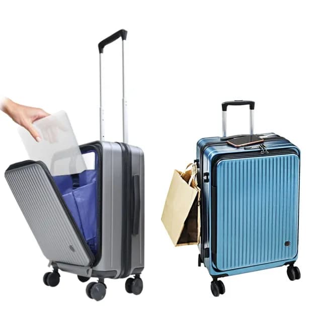 【FJ】20吋 激省空間前深開行李箱/登機箱KR20(USB延伸充電X前分隔深開X海關鎖X萬向靜音輪X擴展加大)