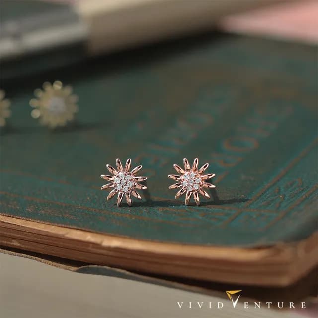 【Vividventure 亞帝芬奇】14K 5分 天然鑽石 鑽石 耳環 任選 日光戀人(玫瑰金色/黃K金色)