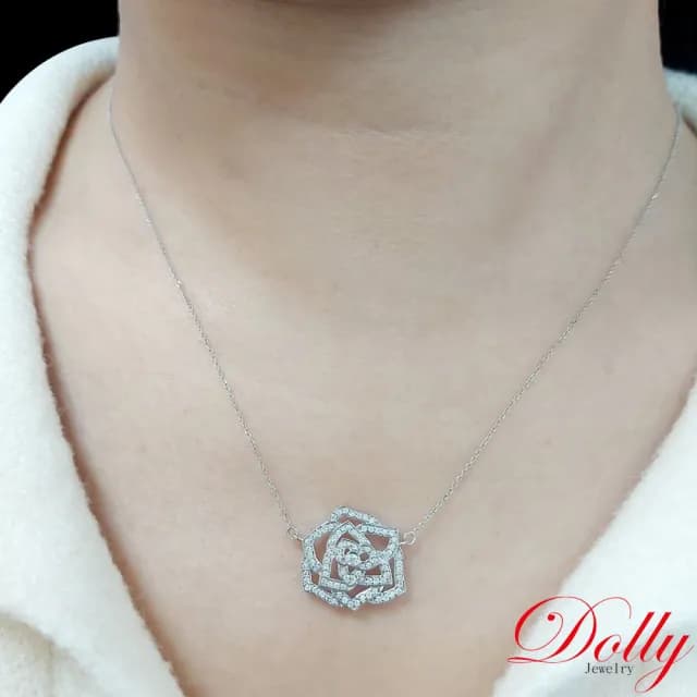 【DOLLY】情人節禮物 0.35克拉 天然鑽石 E/VS2 14K金項鍊(母親節 情人節 交換禮物首選)