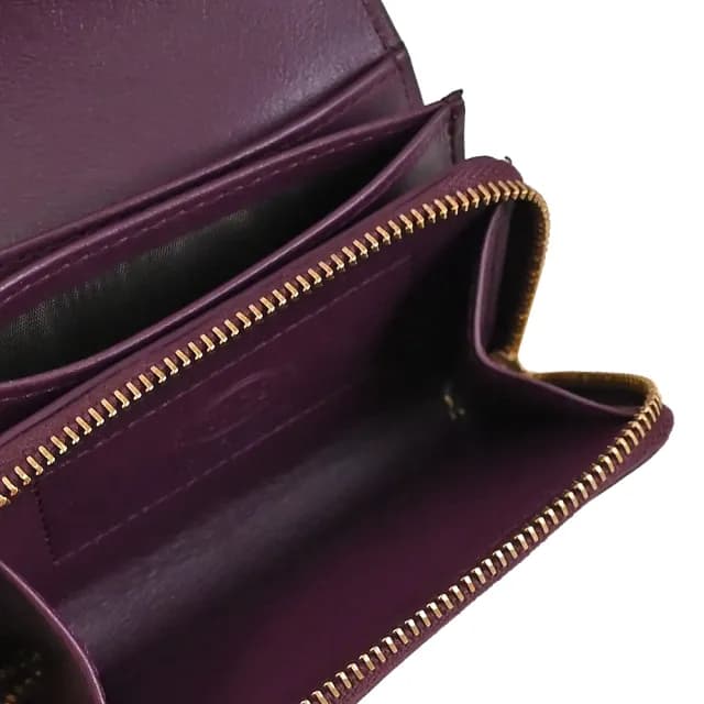 【TOD’S】TODS 金屬T LOGO小牛皮信用卡證件名片零錢包(深紫)