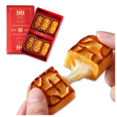 【久久津】九九金燒2盒組_2025中秋禮盒(6入/盒  附提袋)