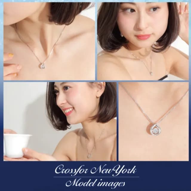【Crossfor New York】正版日本原裝純銀懸浮閃動項鍊 -JAMAIS愛的表白(提袋 禮盒 生日禮物 情人節送禮)