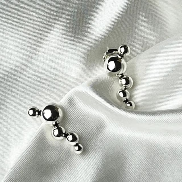 【Georg Jensen 喬治傑生】Grapes 葡萄串純銀針式耳環