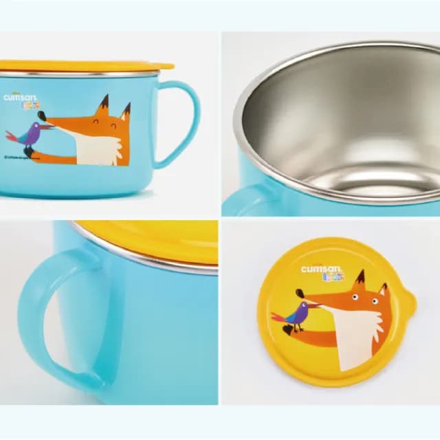 【CUITISAN 酷藝師】316可微波不鏽鋼 小狸湯碗 600ml(三色可選/兒童餐具/酷夢系列)