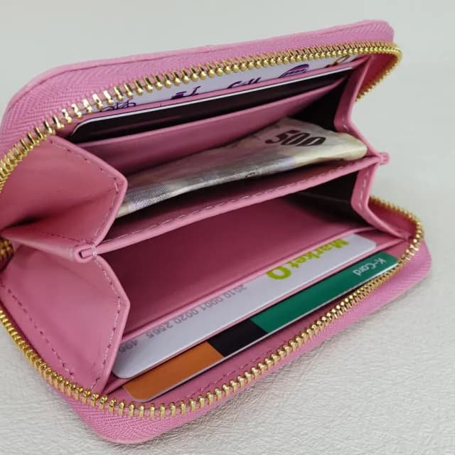 【M2ND】雙11 繽堀經典方形鴕鳥零錢包(粉-T05A)