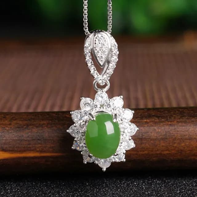 【MoonDy】飾品 項鍊 和田玉項鍊 女生項鍊 純銀項鍊 和田玉 玉石項鍊 抗過敏 玉項鍊 百搭 吊墜 民族風