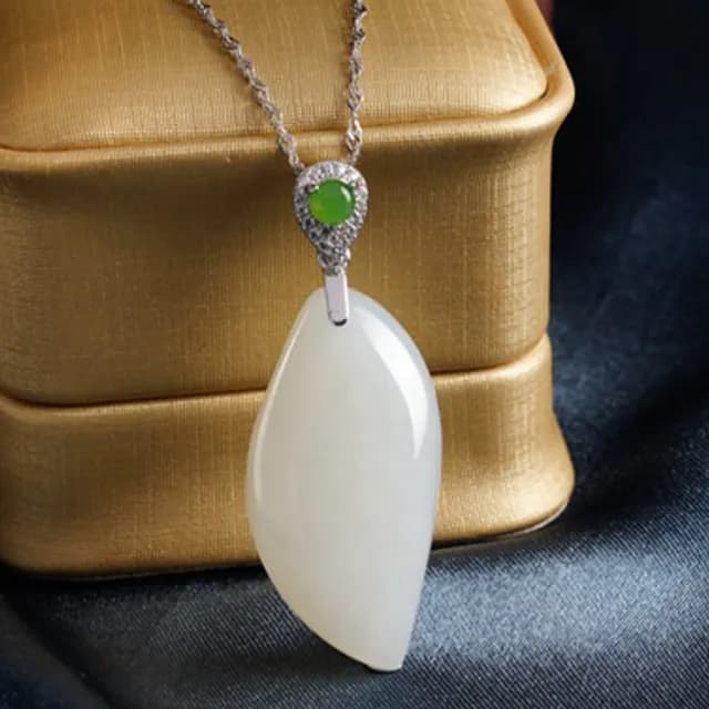 【MoonDy】飾品 項鍊 純銀項鍊 女生項鍊 和田玉項鍊 玉項鍊 天然玉石 抗敏感項鍊 新中式 古風 高級感