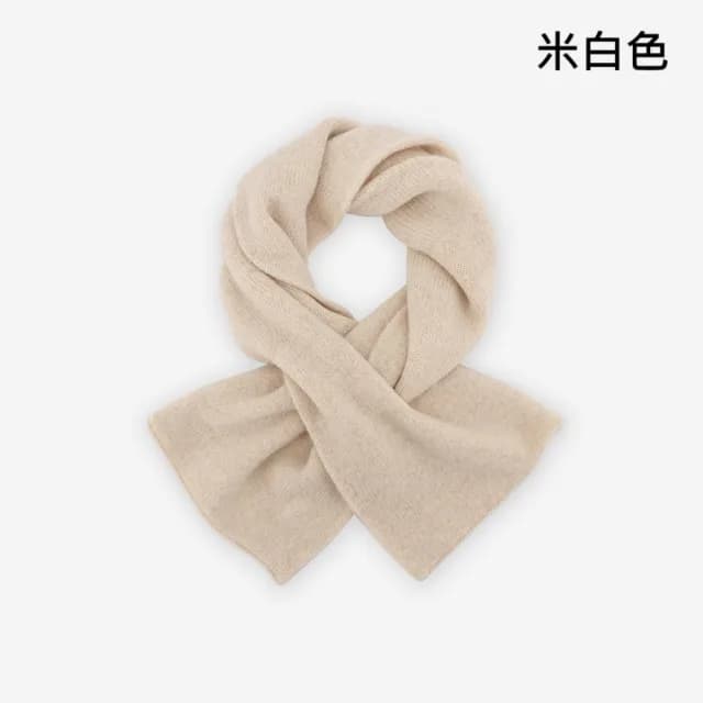 【VEDINA】100%純羔羊毛 純色簡約極暖純羊毛脖圍 18*76 cm(米白紫棕咖啡灰素色/圍脖圍巾)