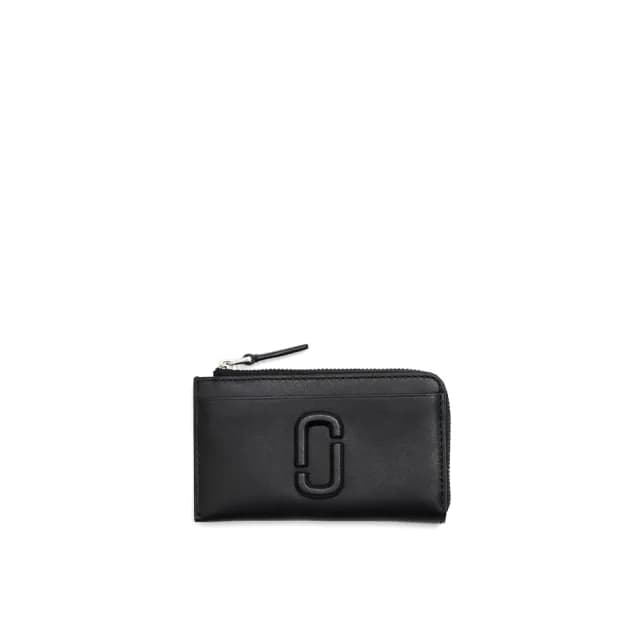 【MARC JACOBS】官方直送 J MARC 黑色拉鍊式卡片錢包
