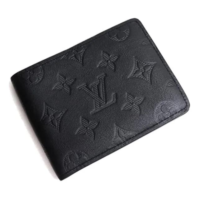 【Louis Vuitton 路易威登】Multiple 黑色 壓花 牛皮 錢包 短夾(M62901)