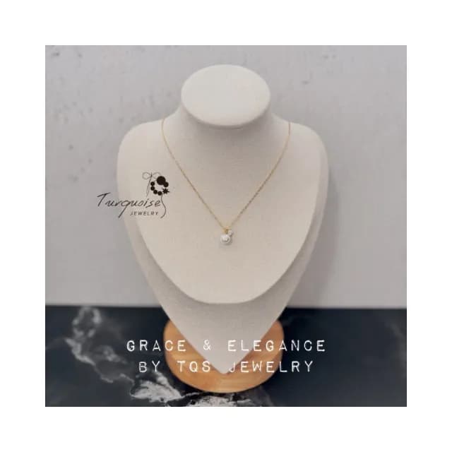 【Turquoise Jewelry】現貨~S925純銀簡約法式氣質鋯石珍珠項鍊(送禮/歐美風/韓系飾品)