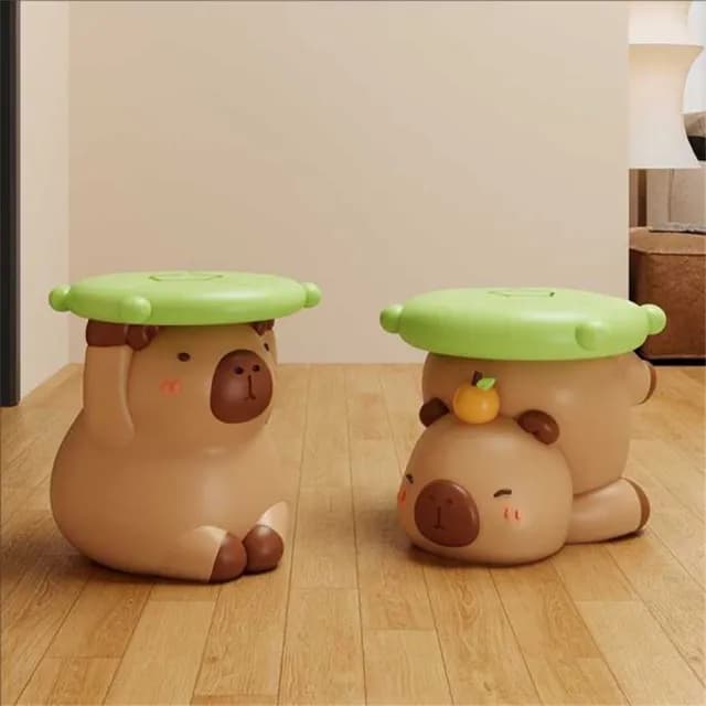 【超微米】卡通凳子 卡皮巴拉換鞋凳 玄關客廳落地擺件 家居飾品 喬遷新居搬家禮物(可愛卡皮巴拉換鞋凳)