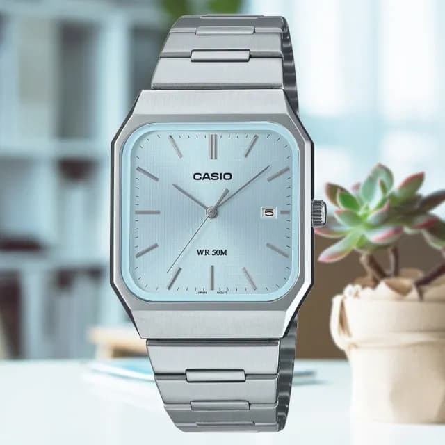 【CASIO 卡西歐】標準型 三針 方形手錶 學生錶 考試用錶 七夕 情人節禮物(MTP-B185D-2A2V)