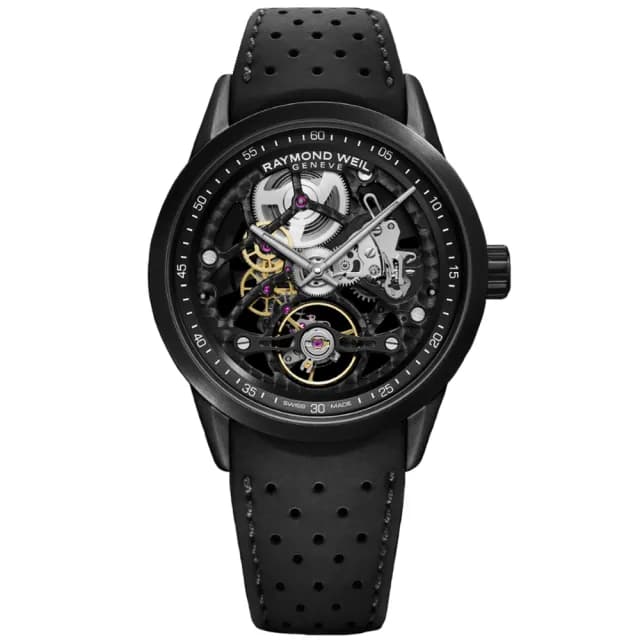 【Raymond Weil 蕾蒙威】Freelancer 自由騎士 鏤空機械腕錶 42mm 情人節 禮物 送禮 推薦(2785-BKR-20000)